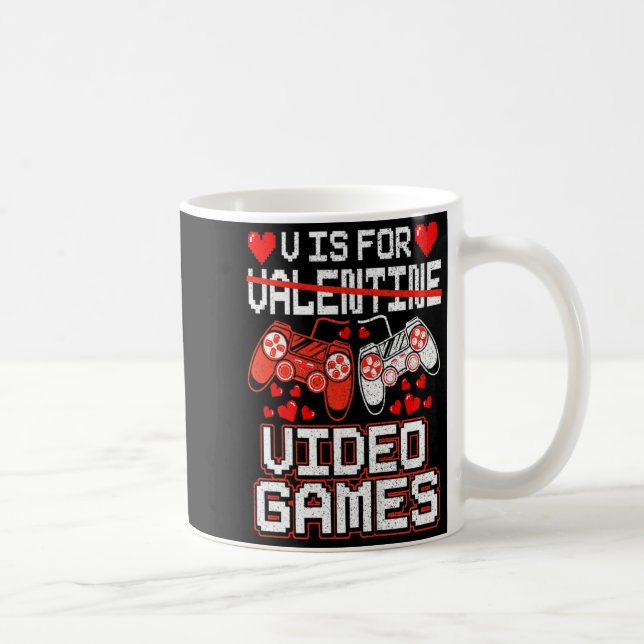 Kids Retro Video Game Valentines Day For Toddler B Coffee Mug (Right)