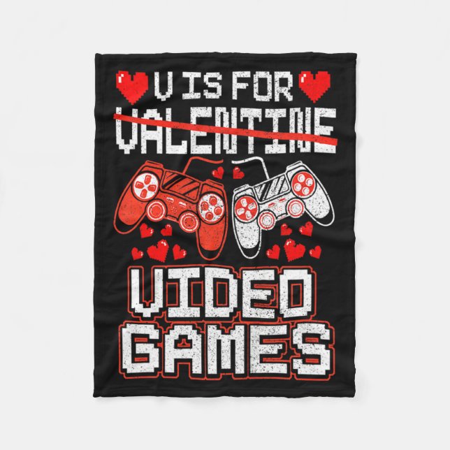 Kids Retro Video Game Valentines Day For Toddler B Fleece Blanket (Front)