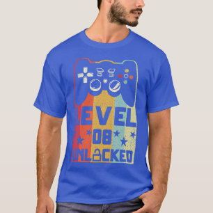 Kids Retro Vintage Level 8 Unlocked Video Game 8th T-Shirt