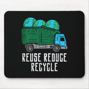 Kids Reuse Reduce Recycle Garbage Truck Earth Boys Mouse Mat
