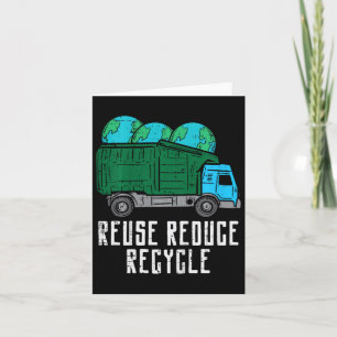 Kids Reuse Reduce Recycle Garge Truck Earth Boys K Card