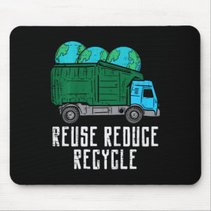 Kids Reuse Reduce Recycle Garge Truck Earth Boys K Mouse Mat
