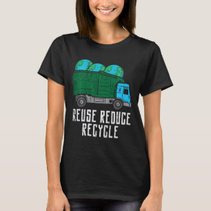 Kids Reuse Reduce Recycle Garge Truck Earth Boys K T-Shirt