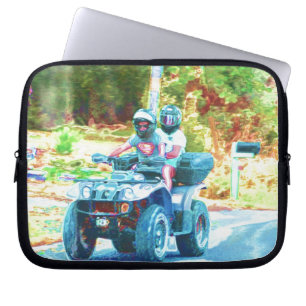 Kids Riding an ATV All Terrain Vehicle on Road Laptop Sleeve