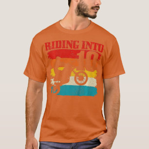 Kids Riding Into 10 Motocross 10th Birthday Dirt B T-Shirt