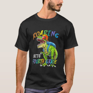 Kids Roaring Fourth Grade Dinosaur Rex Back To Sch T-Shirt
