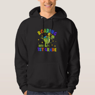 Kids Roaring Into 1st Grade Dinosaur Back To Schoo Hoodie