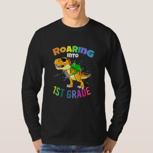 Kids Roaring Into 1st Grade First Day Of First Gra T-Shirt