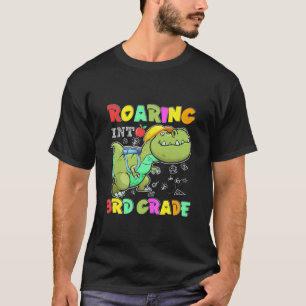 Kids Roaring Into 3Rd Grade Funny Dinosaur Back To T-Shirt