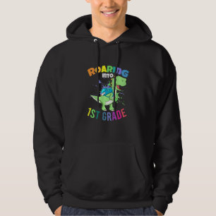 Kids Roaring Into First Grade Boy Dinosaur First D Hoodie