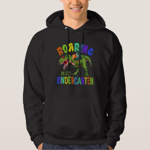 Kids Roaring Into Kindergarten Dinosaur Ready To C Hoodie