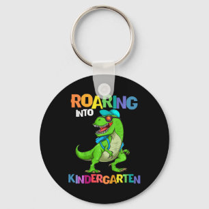 Kids Roaring Into Kindergarten Dinosaur T Rex Back Key Ring