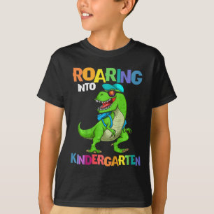 Kids Roaring Into Kindergarten Dinosaur T Rex Ck T T-Shirt