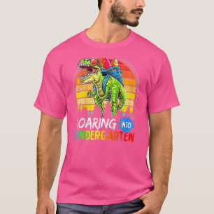 Kids Roaring Kindergarten Dinosaur Rex Back To Sch T-Shirt