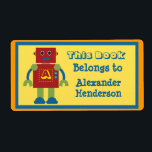 Kids Robot Monogram Book Sticker<br><div class="desc">Cute sticker with colourful robot motif for kids to label their toys,  games or books. Personalise it with your desired monogram and name in the easy zazzle text editor.  Created in part with CU permitted graphics (c) Jodiann Cates and Rhonda  at shoppe@eyeinspire.com.</div>