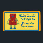 Kids Robot Monogram Book Sticker<br><div class="desc">Cute sticker with colourful robot motif for kids to label their toys,  games or books. Personalise it with your desired monogram and name in the easy zazzle text editor.  Created in part with CU permitted graphics (c) Jodiann Cates and Rhonda  at shoppe@eyeinspire.com.</div>