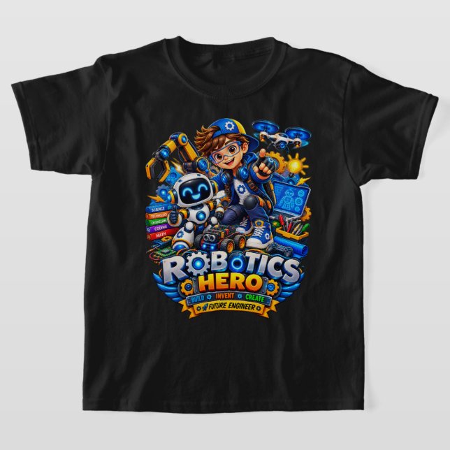 Kids Robotics Shirt | Future Engineer Robot (Laydown)