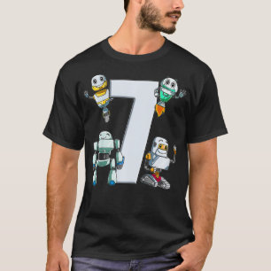 Kids Robots 7th Birthday Kids Robotic Science Gif T-Shirt