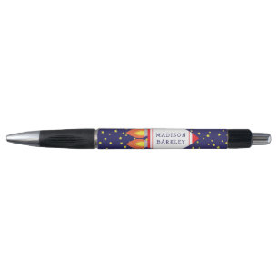 Kids Rocket Ship Cute Pens with Name