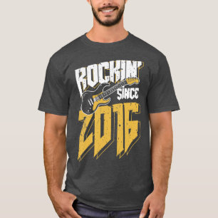 Kids Rockin' Since 2016 Vintage Rock Music Fan 6th T-Shirt