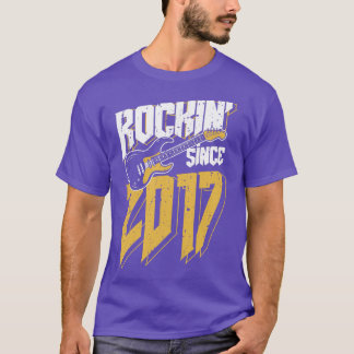Kids Rockin' Since 2017 Vintage Rock Music Fan 5th T-Shirt
