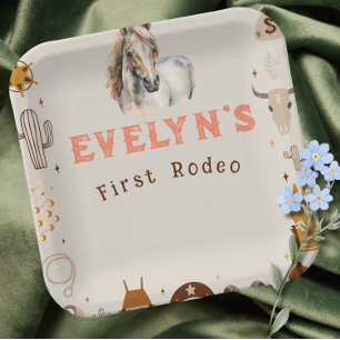 Kids Rodeo Cowboy Rustic Western   Paper Plate