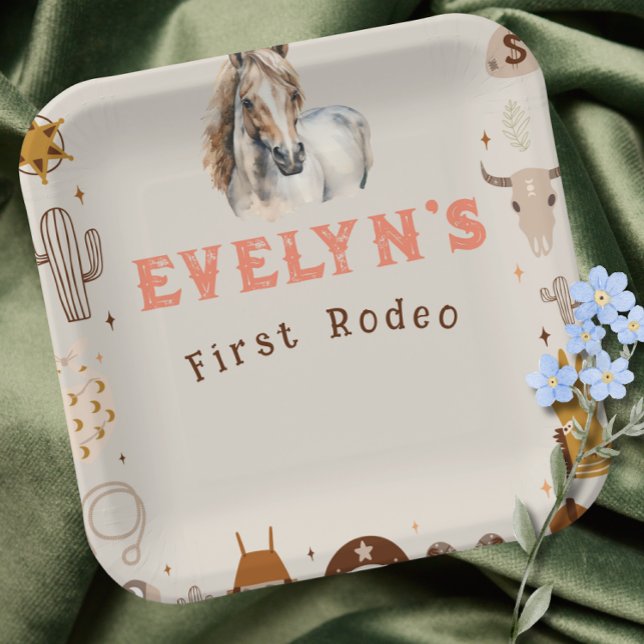 Kids Rodeo Cowboy Rustic Western   Paper Plate (Creator Uploaded)