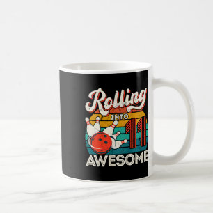 Kids Rolling Into 11 Years 11th Bowling Birthday P Coffee Mug