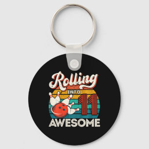 Kids Rolling Into 11 Years 11th Bowling Birthday P Key Ring