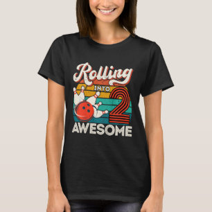 Kids Rolling Into 2 Years 2nd Bowling Birthday Par T-Shirt