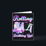 Kids Rolling Into 4 Roller Skating 4th Birthday Gi Card<br><div class="desc">Kids Rolling Into 4 Roller Skating 4th Birthday Girls Party</div>
