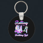Kids Rolling Into 4 Roller Skating 4th Birthday Gi Key Ring<br><div class="desc">Kids Rolling Into 4 Roller Skating 4th Birthday Girls Party</div>