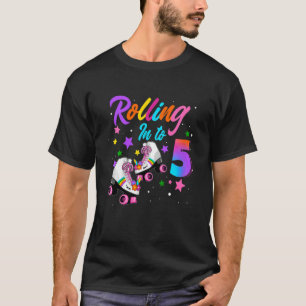 Kids Rolling Into 5 Year Old Roller Skate Girl 5th T-Shirt