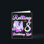 Kids Rolling Into 8 Roller Skating 8th Birthday Gi Card<br><div class="desc">Kids Rolling Into 8 Roller Skating 8th Birthday Girls Party</div>