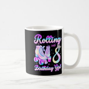 Kids Rolling Into 8 Roller Skating 8th Birthday Gi Coffee Mug