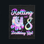 Kids Rolling Into 8 Roller Skating 8th Birthday Gi Fleece Blanket<br><div class="desc">Kids Rolling Into 8 Roller Skating 8th Birthday Girls Party</div>