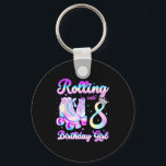 Kids Rolling Into 8 Roller Skating 8th Birthday Gi Key Ring<br><div class="desc">Kids Rolling Into 8 Roller Skating 8th Birthday Girls Party</div>