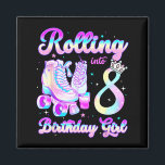 Kids Rolling Into 8 Roller Skating 8th Birthday Gi Magnet<br><div class="desc">Kids Rolling Into 8 Roller Skating 8th Birthday Girls Party</div>