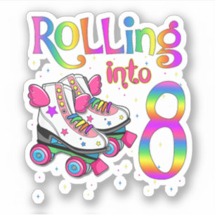 Kids Rolling Into 8 years Let's Roll I'm Turning 8