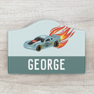 Kids Room Cool Racing Car Boys Door Sign