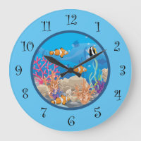 Kids Room Fish Wall Decor Clocks