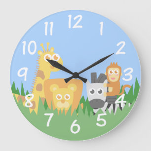 Kids Room - Safari Animals Themed Wall Clock