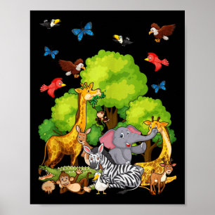Kids Safari Animal Lovers Tank Top Poster