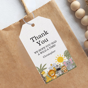Kid's Safari Birthday Party Gift Tags