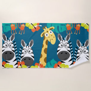 Kids Safari Nursery Beach Towel
