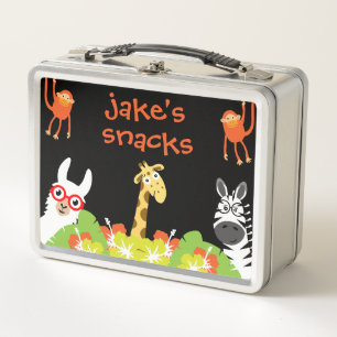 Kids Safari Nursery Food Metal Lunch Box