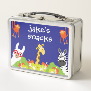 Kids Safari Preschool Food Metal Lunch Box