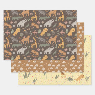 Kid's Safari Set Wrapping Paper Sheet