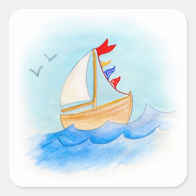 Kids sailing boat stickers (Front)