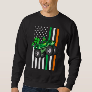 Kids Saint Patrick's Day Monster Truck Shamrock Us Sweatshirt